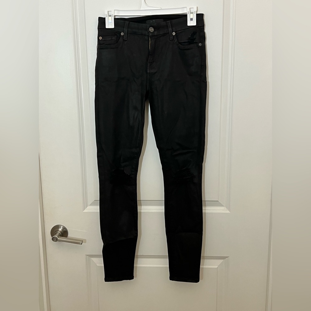 Black Ripped 7 For all Mankind Jeans